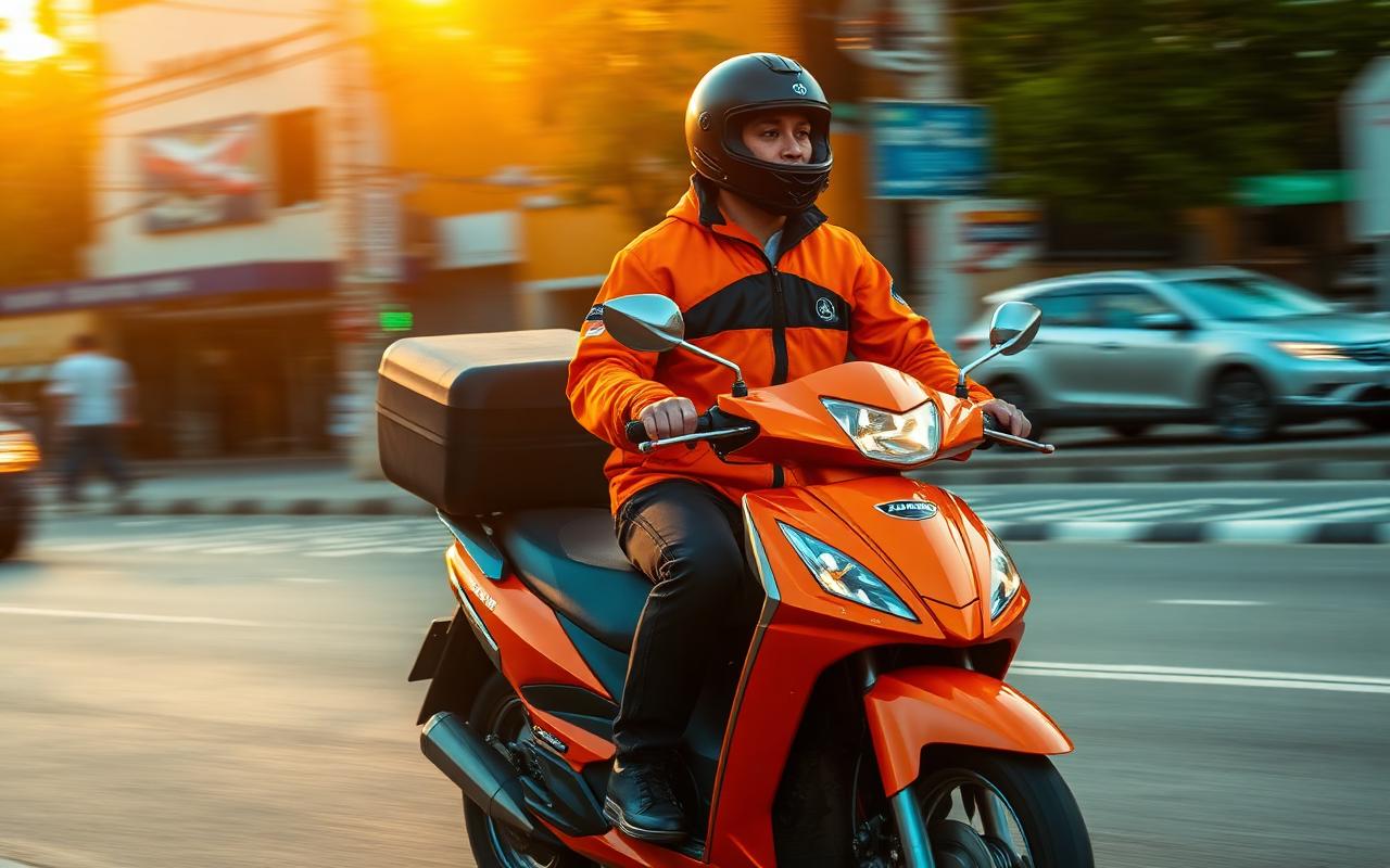 Partner rider on the road